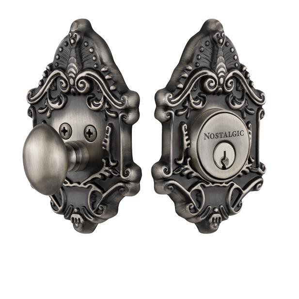 Nostalgic Warehouse VIC Single Cylinder Deadbolt Keyed Differently Victorian in Antique Pewter